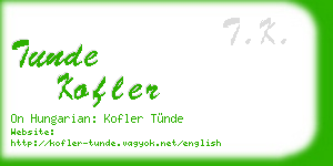 tunde kofler business card