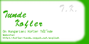 tunde kofler business card